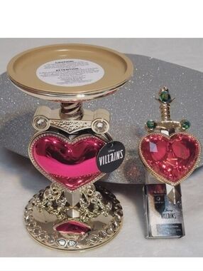 BBW Disney Villains Evil Queen Pierced Heart 2 Pc Set Candle Holder & Plug New